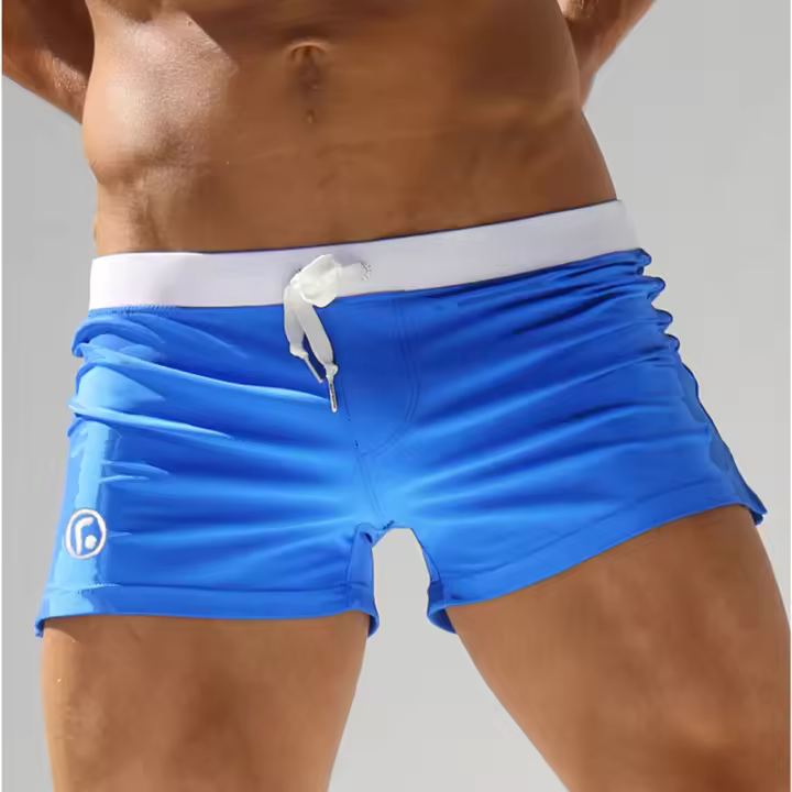 Bathing Suit for Men Low Waist Surfing Trunk Sexy Personality Swim Short with Pocket Beach Board Short Male Swimsuit Comfortable Fit - 1