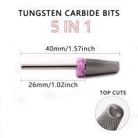 Conjunto De 5 En 1 Brocas De Carburo De Tungsteno Para Uñas Pulidoras Pedicura Eliminador De Uñas De Acrílico Y Gel Herramientas De Pulido - Extra Fino - details 0