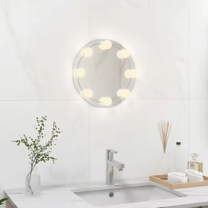 vidaXL Espejo de Pared con Luces LED Redondo de Vidrio Pasillo Cuarto de Baño Dimensiones Φ 30 cm,  Φ 40 cm,  Φ 50 cm y mas - 1