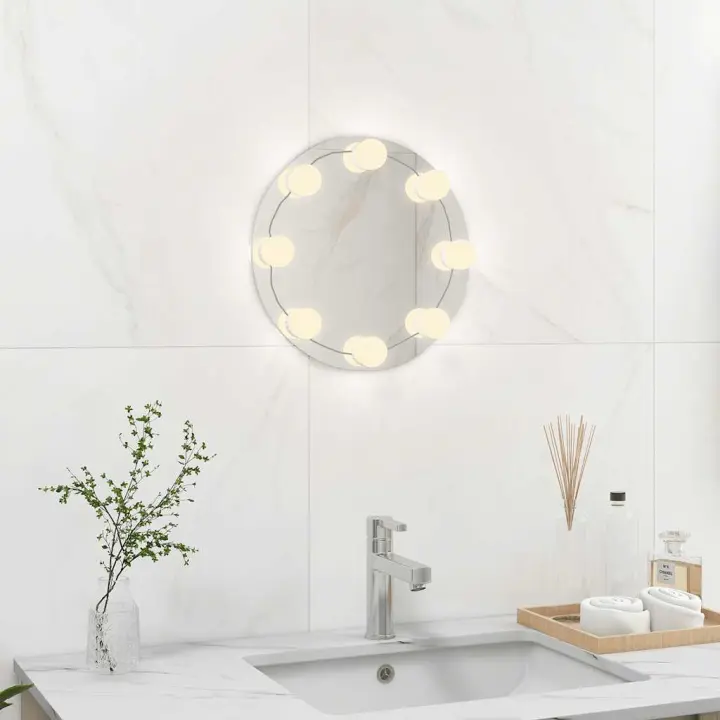 vidaXL Espejo de Pared con Luces LED Redondo de Vidrio Pasillo Cuarto de Baño Dimensiones Φ 30 cm,  Φ 40 cm,  Φ 50 cm y mas - 1