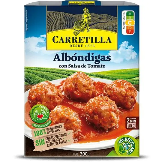 Carretilla Platos preparados, listos para consumir - Platos de Carne: Carrilleras con Patata, Solomillo y Patata, Magro con tomate, Albóndigas, Pollo con Champiñones - 5ud - 1