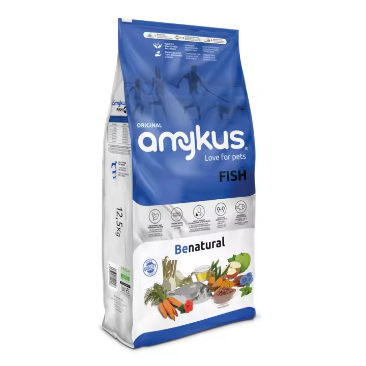 Amykus Original Fish - Pienso de Pescado para Perros Adultos - Altamente Digestible, Comida para Perros, Alimento seco con Pescado. - 1