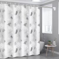 Cortina de Ducha, Cortinas Ducha Impermeable,Antimoho, para Baño Familiar y Baño de Hotel, Patrón de Hojas, 180 X 200cm - details 1