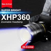 Linterna Frontal De Pescar Alta Potencia Con Lente XHP360 36-núcleos Recargable 18650 Zoom Luz LED Para Camping Y Senderismo - details 0