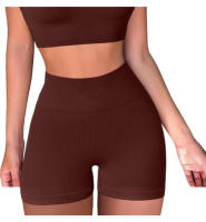 Pantalones De Yoga De Cintura Alta Sin Costuras Tres Cuartos Levantamiento De Caderas Para Mujer Fitness Running Shorts Deportivos - details 8