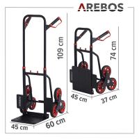 AREBOS Carretilla de mano Carro de transporte 150kg plegable Carro salvaescalera - details 5