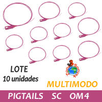 Pigtail fibra óptica 10 unidades. Multimodo OM4 conector SC. Rabillo fibra óptica. TRICOM - details 0