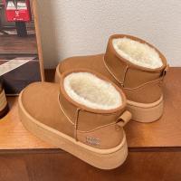 Botas De Nieve Para Mujer Invierno 2025 Edición Coreana De Peluche Alta Calzado Casual Cálido Con Forro De Algodón Grueso - details 4