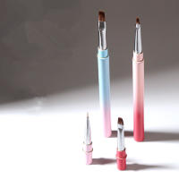 Pincel De Dibujo De Cepillo De Línea Para Uñas Con Mango Metálico De Doble Cabeza Herramientas De Manicura Para Pólipos De Gel Y Arte De Uñas - details 0