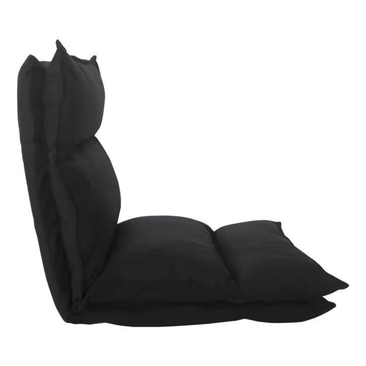 Rebecca Muebles Silla Meditación Futon Negra Poliéster Flexible 70x56x70 - 1