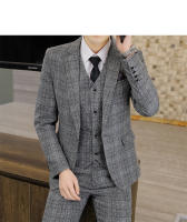 Traje De Negocios Para Hombre Slim Fit Conjunto Tres Piezas Con Chaleco Y Pantalones Elegante Vestimenta Profesional Para Bodas - details 5