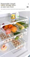 Organizador De Nevera Juego De Almacenamiento Para Frutas Y Huevos Estante De Almacenamiento En El Pasillo De La Nevera Caja De Cajón De Cocina Para Mantener Fresco Material PET+PE - details 5