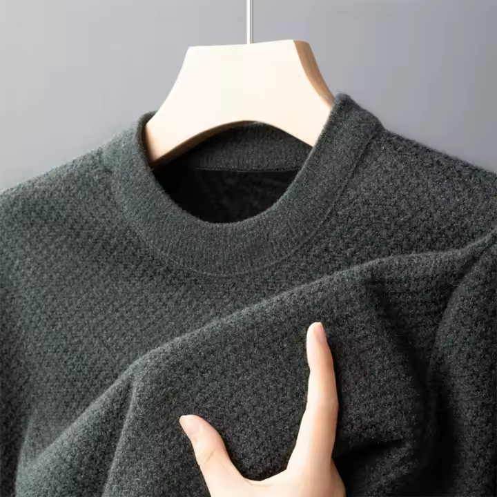 Nueva Suéter De Moda Para Hombres Casual Cuello Redondo Algodón Grueso Otoño Invierno Top Caliente Cómodo Estilo Clásico - 1