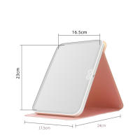Espejo de maquillaje Creative ultrafino LED with Tapa abatible, Espejo luminoso de Belleza de estritorio, Espejo Cuadro portátil de cuero con Luz - details 4