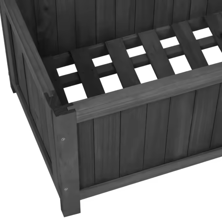 vidaXL Jardinera enrejada de jardín madera de abeto negro 70x30x135cm - 1