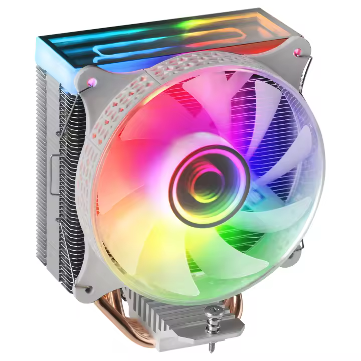 Mars Gaming MCPU-VR, Disipador CPU, Doble iluminación ARGB Infinity Mirror, 4 Heatpipes HCT, TDP 180W, Disipador de Calor Negro, Rosa o Blanco - 1