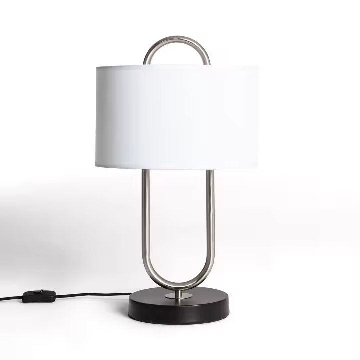Ledkia Lámpara de Mesa Metal y Tela Duque Blanco - 1