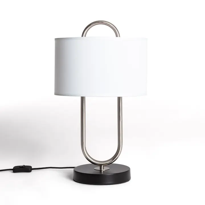 Ledkia Lámpara de Mesa Metal y Tela Duque Blanco - 1