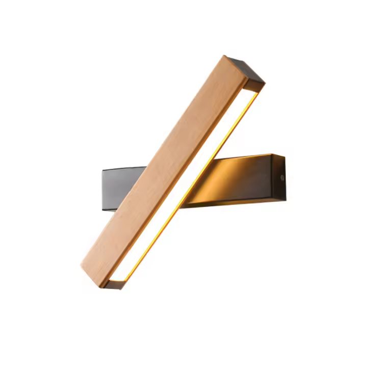 SOMY Aplique LED, 4W 400LM Aplique de Madera para Interiores Giratorio de 360 °, Aplique de Pared Blanco cálido 3000K para Dormitorio, Sala de Estar, Oficina, Pasillo Aplique de Pared para Exteriores - 1