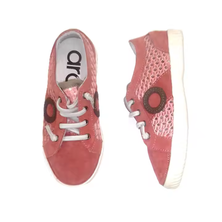 ARO_ ZAPATILLAS SUNNY GASOL EN PIEL SERRAJE SALMON, CON CORDONES ELASTICOS - 1