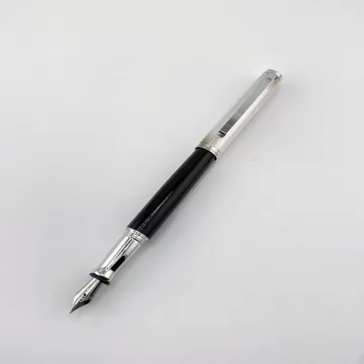 Pluma Estilográfica Waldmann Tuscany Pinstripe Pattern Black - 1