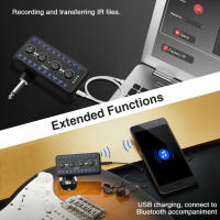 Amplificador Mini Lekato PA-1 Para Guitarra Y Bajo Acústico Eléctrico Con Altavoces Y Delays H8 Plugged Amp Combo Para Auriculares Pedal Board - details 4