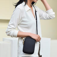 Bolso Mini Mujer Cruzado Con Cremallera Bolso De Hombro Multifuncional Vertical Monedero Móvil Negro Bolso De Caminar - details 0
