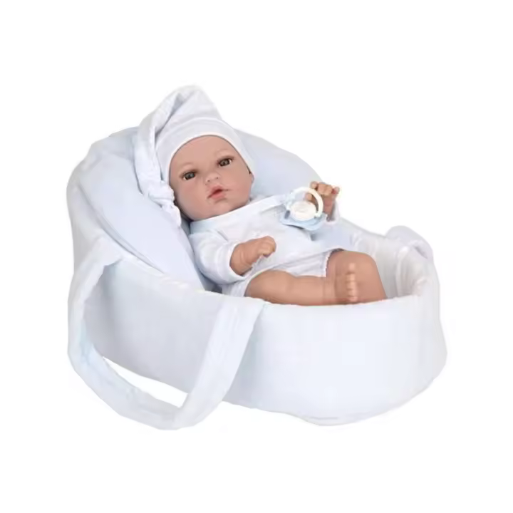 MUÑECA 33CM CON CAPAZO AZUL 50651 - 1