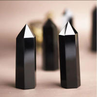 Torre De Obsidiana Natural 1pc Pulida Para Balancin De Círculos Y Hechicería Decoración De Hogar Para Equilibrio De Chakras Y Reiki - details 12