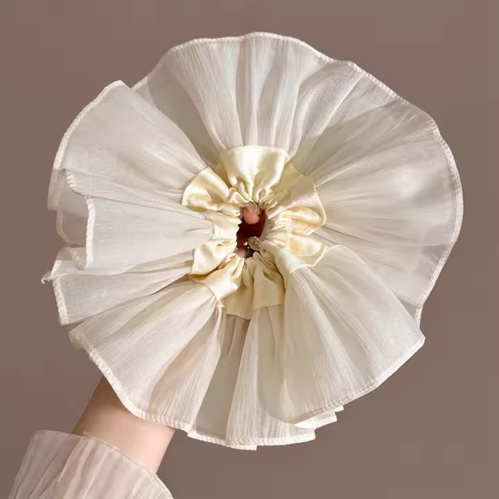 Gruesas Horquillas De Yarn Para Mujer Estilo Coreano Gentle Mori Dulce Con Encaje Multi-capa Alta Elasticidad Accesorios Para El Cabello - 1