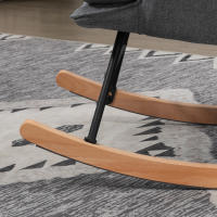 HOMCOM Silla Mecedora con Reposapiés Sillón de Relax Silla Ocio con Cojín Acolchado y Antivuelco Carga 130 kg para Salón Dormitorio Balcón 64x89x90 cm Gris - details 5