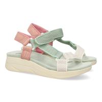 PuntoSalao Sandalias planas cómodas velcro para mujer color verde FF-86 - details 0