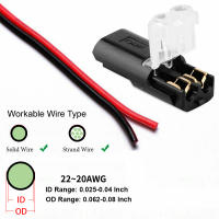 10pcs Conectores De Cable De 2 Pines Para Splice Rápido Terminales Eléctricos Para Cableado Y LED Adecuados Para Coches Tamaño 22-20AWG - details 2