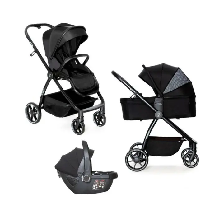 Carrinho de bebé 3 em 1 Asalvo Rodas Black - 1