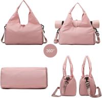 Bolsa de viaje, Bolsa de entrenamiento, Bolsa Deportiva con soporte para Esterilla de yoga, Bolsa de Lona con compartimiento de Zapatos, Bolsa de fin de semanacon bolsos para almacenamiento en seco y Húmedo (multicolor) - details 3