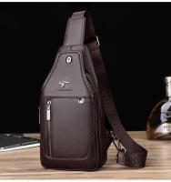 Bolso De Hombro Para Hombre De Cuero Lujo Estilo Vintage Bolsa De Pecho Negocios Casual Bolsa De Hombro Con Cierre De Cremallera - details 3
