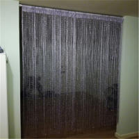 Cortina De Puerta Con Glitter Y Borlas Plata Brillante Para Decoración De Habitaciones Y Ventanas Tela De Poliéster Sólida Cortina Valance De Lámpara Flash - details 14