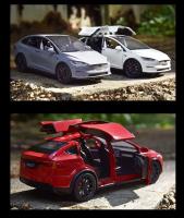Coche De Juguete a Escala 1:24 Tesla Model X Y Tesla Model 3 Con Sonido Y Luz Coleccionable Para Niños Regalo De Cumpleaños Metal - details 10