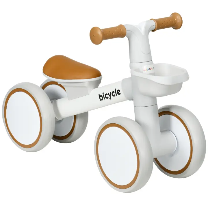 AIYAPLAY Bicicleta sin Pedales para Niños de 12-36 Meses Bicicleta de Equilibrio con Asiento Ajustable Cesta y 4 Ruedas Silenciosas Carga 20 kg 56x27x39 cm - 1