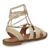 Sandalia mujer cómoda verano con cordones al tobillo dorado - Chanclas romas mujer cómodas - details 2