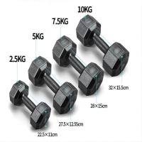 Juego de 2 mancuernas hexagonales con revestimiento de vinilo, de 2,5 a 10 kg, para culturismo y fitness, para hombres en el gimnasio en casa. - details 2