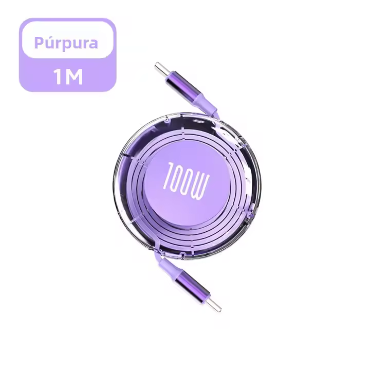 Cable Retráctil PD 100W USB C a Tipo C De Elough Cargador Rápido Para iPhone 15 MacBook Huawei Laptop Cable Tipo C De Datos Correa - 1