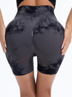 Shorts De Gimnasio Para Mujer Con Diseño De Tie Dye Y Cintura Elástica Ancha Sin Costuras De Alta Cintura Leggings De Deporte - details 10