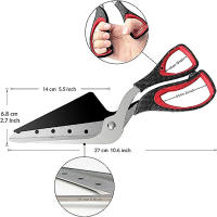 Tijeras De Pizza Multifuncionales En Acero Inoxidable Con Mango Ergonómico Herramientas De Corte Desmontables Para Restaurante Y Cocina Negro Y Rojo - details 2