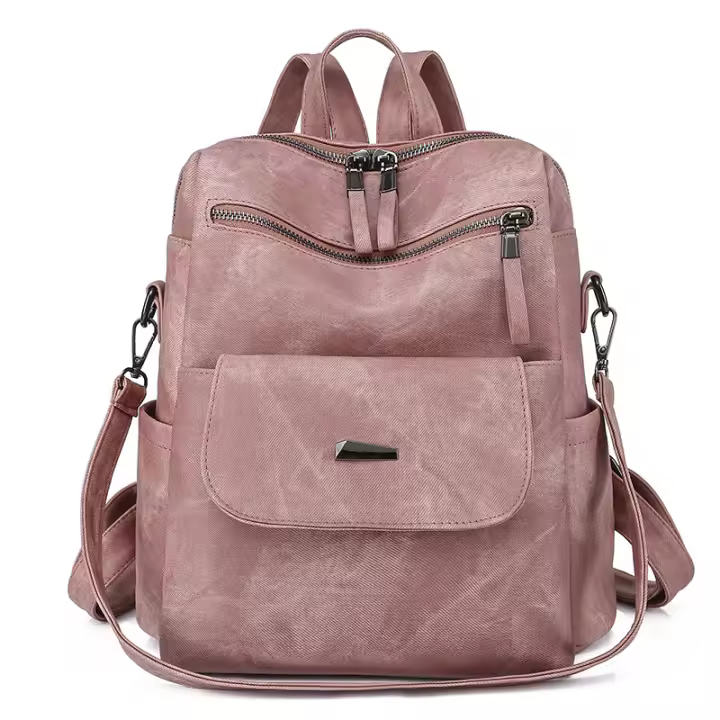 Mochila para mujer, impermeable, antirrobo, ligera, PU, ​​moda, viaje, bolso de hombro Convertible multiusos - 1