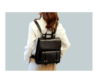 Mochila De Cuero Genuino Para Mujer Bolsa De Viaje Con Portátil Capacidad De 20-35 Litros Estilo Preppy Saco De Hombro - details 9