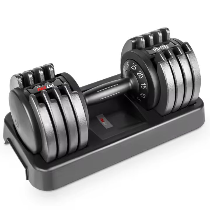 Fitfiu Fitness PA-250 - Mancuerna Ajustable de 5kg hasta 25kg para Entrenamientos musculación Indoor, Pesa Regulable hasta 25kg - 1