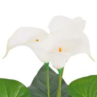 vidaXL Planta cala lilly artificial con macetero 85 cm blanca - details 1