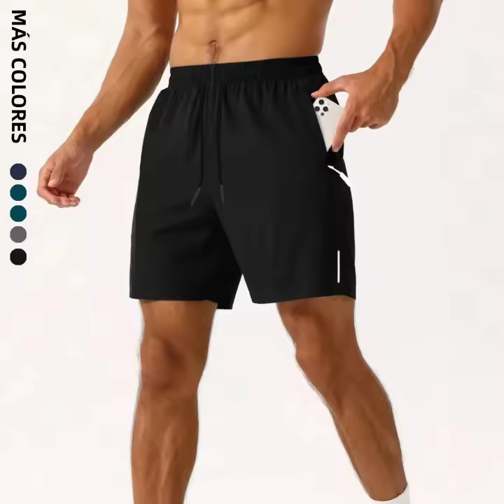 Shorts De Hombre Para Vacaciones De Playa Y Deporte Con Cintura Elástica Ajustable Y Secado Rápido Estilo Casual Verano - 1