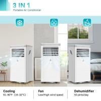 LUKO A011D1-7K 3 en 1 Aire Acondicionado Portátil Deshumidificador, Capacidad de enfriamiento de 7000BTU, 2 velocidades de viento, temporizador de 24 horas - details 0